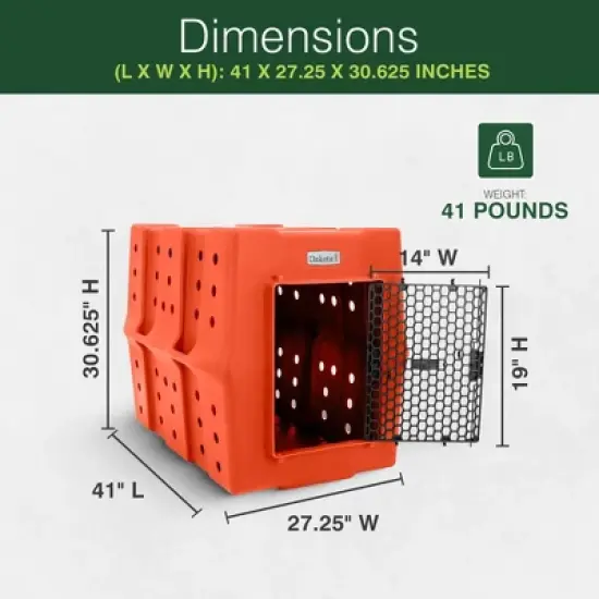 Dakota 283 Canine Rough and Tough Economy Pet Kennel, Heavy Duty Crate for Dogs and Cats with Ventilation Holes, X-Large, Orange image {2}