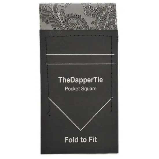 TheDapperTie - New Men's Paisley Flat Pre Folded Pocket Square on Card image {7}