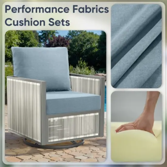 Gymojoy Outdoor Deep Seat Cushion Set 24 x 24 x 6 Inch - 1 Pair image {8}