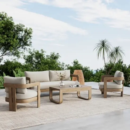 POVISON Minimalist Outdoor Lounge Chairs, Fully Assembled Aluminum Alloy Outdoor Chair, Weather Resistant Patio Lounge Chairs for Deck Porch Balcony image {2}