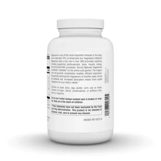 Magnesium Glycinate by Source Naturals, Inc.  -  180 Tablet image {2}