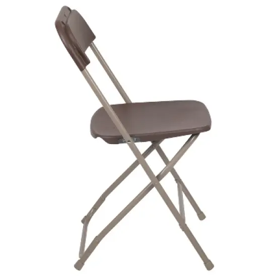 Emma and Oliver Set of 2 Stackable Folding Plastic Chairs - 650 LB Weight Capacity image {2}