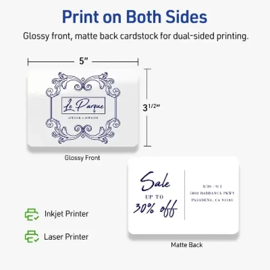 Avery Glossy White Postcards, 3-1/2" x 5" Rectangle Rounded Corners image {5}