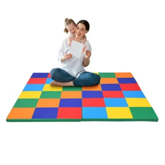 Infans 58" Toddler Foam Play Mat Baby Folding Activity Floor Mat Home School Daycare image {7}
