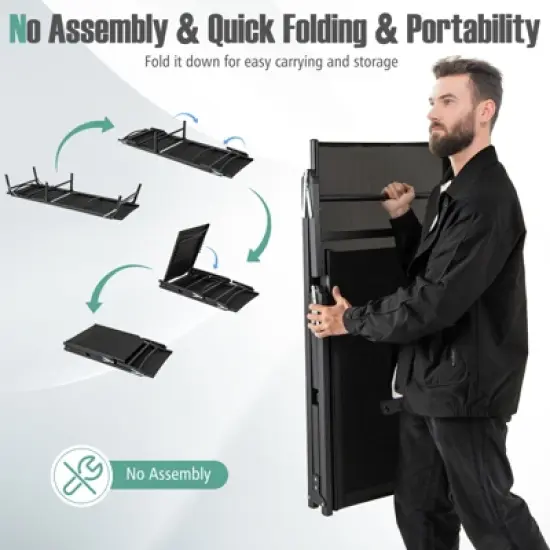 Tangkula Lounge Chair Outdoor Set of 2 Foldable Patio Chaise Lounge Chairs with 5-Position Adjustable Backrests Heavy Duty Metal Frame No Assembly image {5}