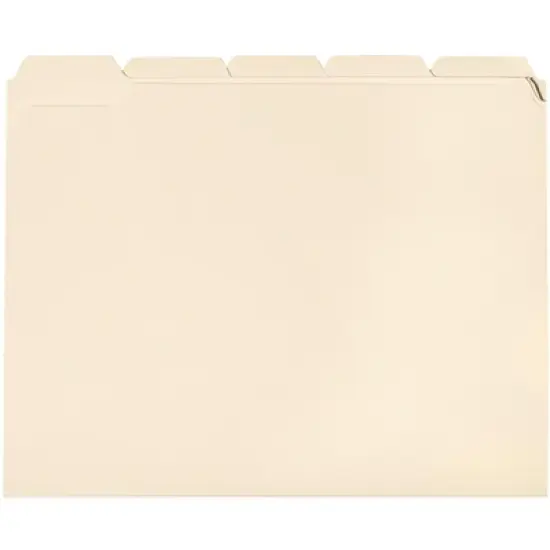 School Smart Manila File Folders, Letter Size, 1/5 Cut Tabs, Pack of 100 image {6}