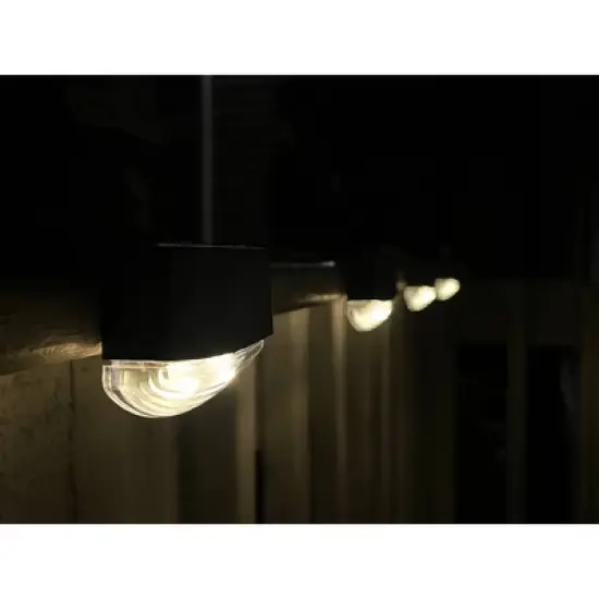 Maxsa Innovations Solar Powered 4pk LED Deck Lights Black: Weather-Resistant Outdoor Lamp Posts, Battery Included image {2}