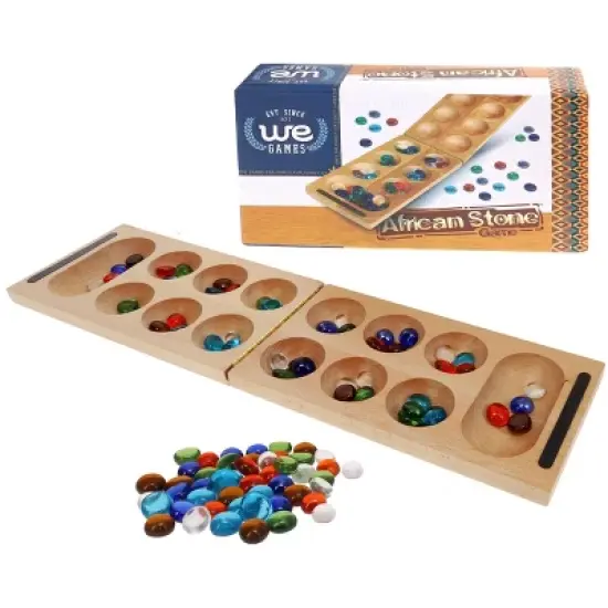 WE Games Solid Wood Folding Mancala Board Game - 18 in., Fun Games for Family Game Night, Family Games, Travel Games for Adults, Home Decor, Living image {6}