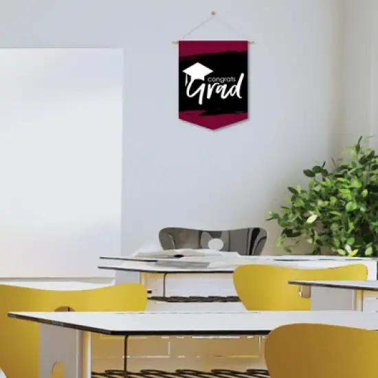 Big Dot of Happiness Maroon Grad - Best is Yet to Come - Outdoor Home Decorations - Double-Sided Burgundy Graduation Party Garden Flag - 12 x 15.25 in image {6}