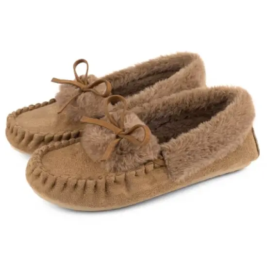 RockDove Women's Naomi Faux Fur Moccasin Slipper image {7}