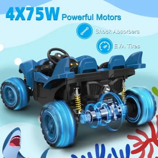 ANPABO 24 Volt 4WD UTV Two Seater With Parent Remote Control And Bluetooth Music Player 3-12 Years Old image {4}