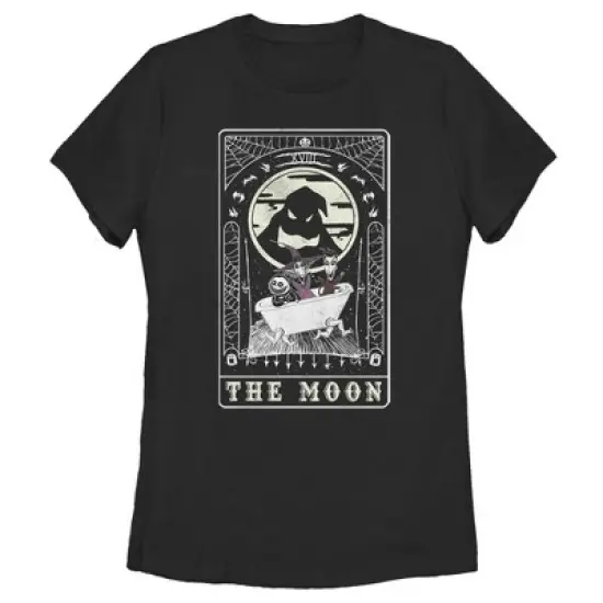 Women's The Nightmare Before Christmas Halloween Oogie Boogie and his Boys Moon Tarot Card T-Shirt image {3}