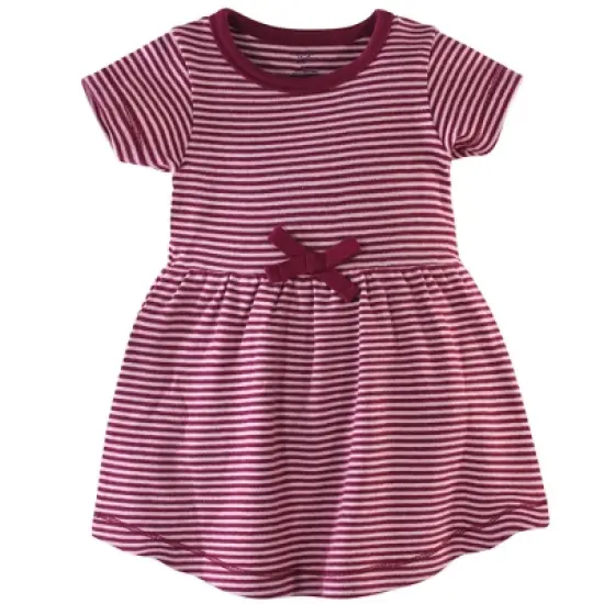 Touched by Nature Baby and Toddler Girl Organic Cotton Short-Sleeve Dresses 2pk, Blush Blossom image {1}