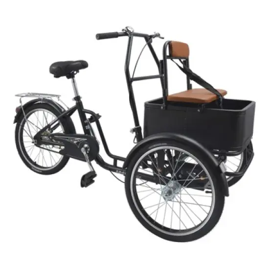 Topteng 20" Tricycle Shopping Three Wheel Bike with Children Seat & Basket image {9}