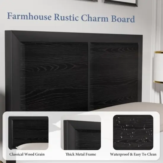 Twin/Full/Queen Size Bed Frame with Wood Headboard and Footboard, 14 Inch Platform Mattress Foundation, No Box Spring Needed Bed image {6}