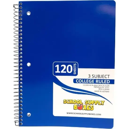 College Ruled Three Subject Notebooks (120 Sheets) - Multi-Pack image {2}