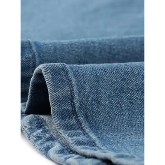 Agnes Orinda Women's Plus Size Adjustable Strap Jeans Suspender Cross Back Mini Denim A-Line Skirts image {4}