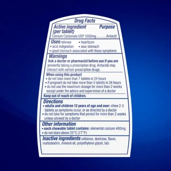 Tums Ultra Strength Mint Antacid Chewable Tablets 160ct image {12}