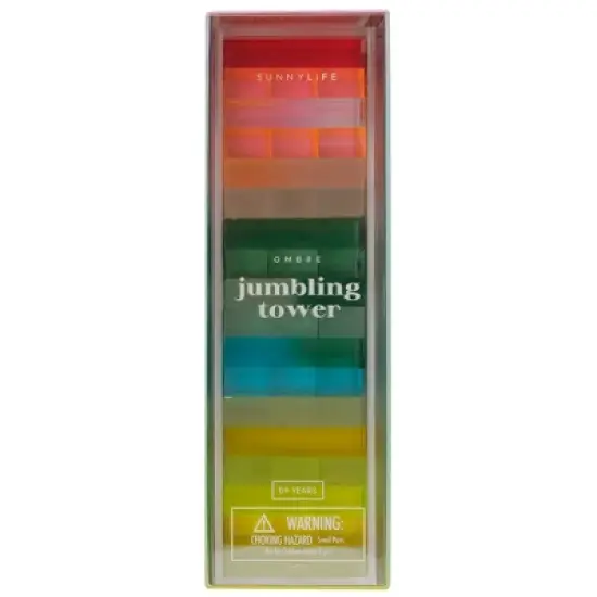 Sunnylife Lucite Jumbling Tower-Ombre Sherbert-Stacking Game, 54 Acrylic Blocks image {1}