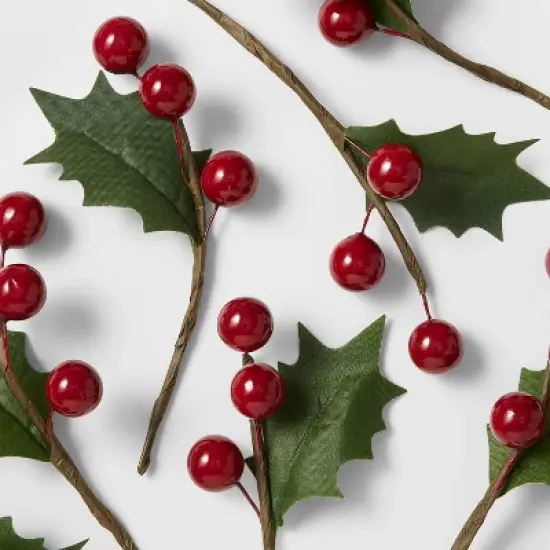 30ct Red Berries Christmas Sprigs - Wondershop&trade;: Holly Gift Tie-Ons, Multicolor Decoration image {2}