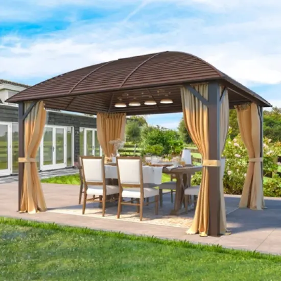 EROMMY 13 Ft. W X 10 Ft. D Aluminum Patio Gazebo image {3}