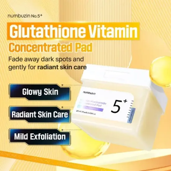 numbuzin No.5+ Glutathione Vitamin Concentrated Toner Pads - 70ct image {2}