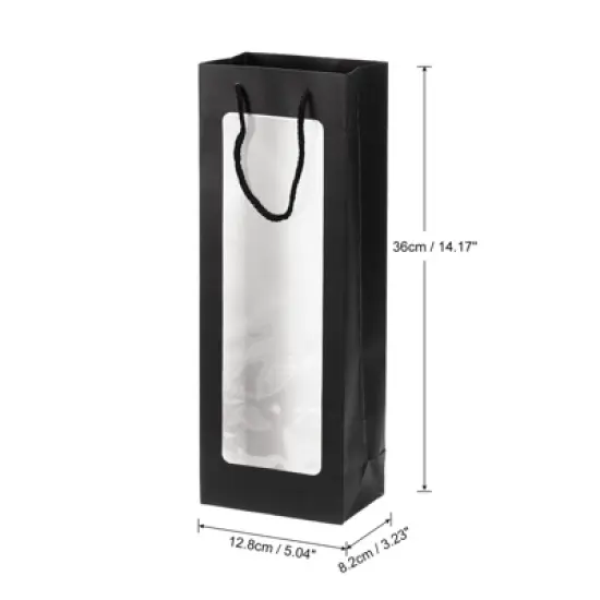 Unique Bargains Paper Gift Bag with Transparent Window Pack Bouquet Bag image {1}