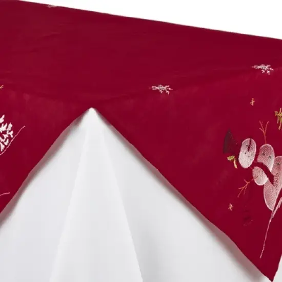 Design Imports  Christmas Embroidered Tablecloth, Snowman, 40X40" image {1}