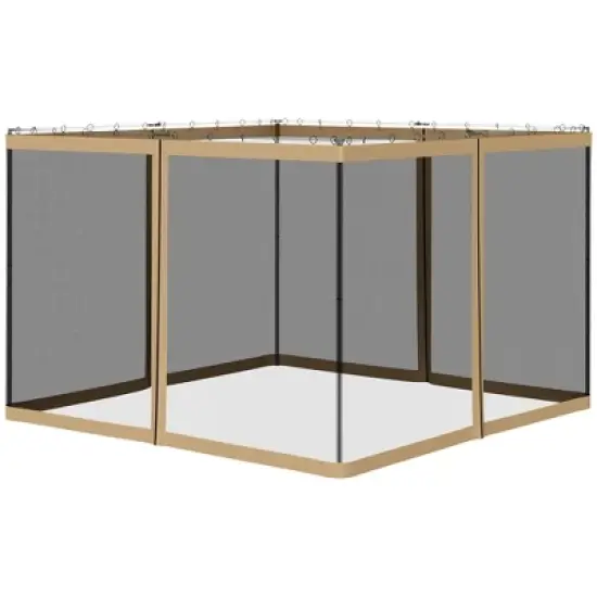 Outsunny Universal Mesh Sidewall Netting Replacement for Gazebos and Canopy Tents with Zippers, (Sidewall Only) image {4}