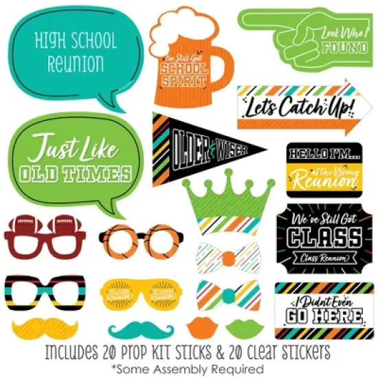 Big Dot of Happiness Still Got Class - High School Reunion Party Photo Booth Props Kit - 20 Count image {1}