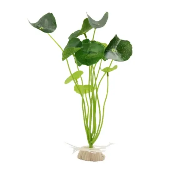 Unique Bargains Plastic Grass Aquarium Fish Tank Decor  Plant Ornament w Ceramic Base Green image {3}