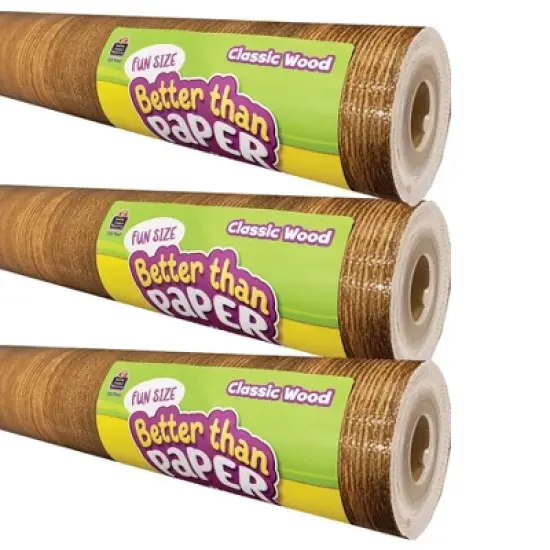 Teacher Created Resources&reg; Fun Size Better Than Paper&reg; Bulletin Board Roll, 18" x 12', Classic Wood, Pack of 3 image {3}