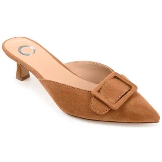 Journee Collection Womens Vianna Kitten Heel Mules Pointed Toe Pumps image {12}