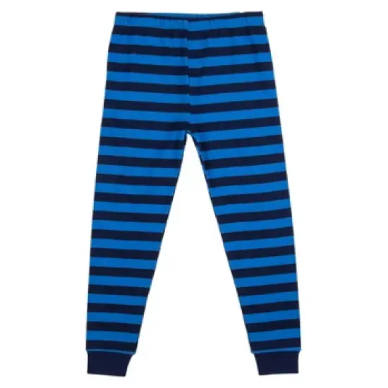 Space Cadet Youth Boy's Blue & Black Striped Short Sleeve Shirt & Sleep Pants Set image {3}