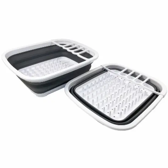 SAMMART 8L (2.11Gallons) Collapsible Plastic Dish Drainer - Foldable Drying Rack image {14}