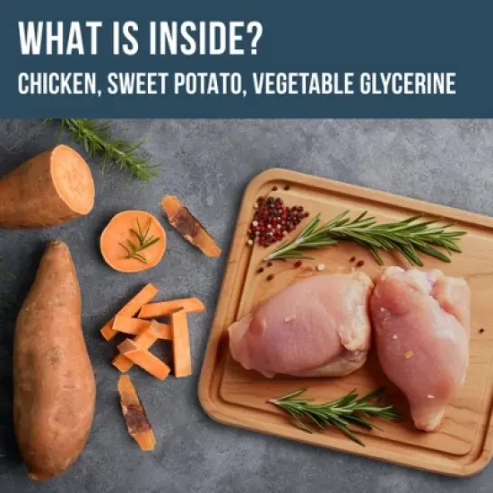 Beloved Pets Sweet Potato Jerky Chicken Wraps Dog Treats Chews Grain Free High Protein Human Grade 1.5 LB - 1 Pack image {2}