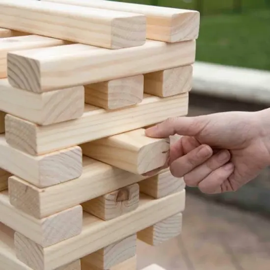 Hey! Play! Nontraditional Giant Wooden Blocks Tower Stacking Game image {2}