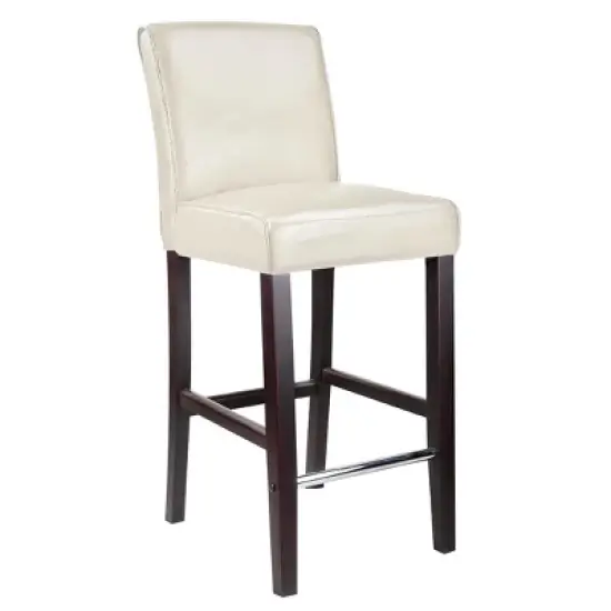 Antonio Bar Height Barstool w/ Bonded Leather Seat - Corliving image {8}