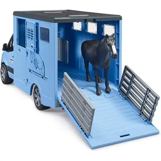 Bruder MB Sprinter Animal Transporter with Horse image {4}