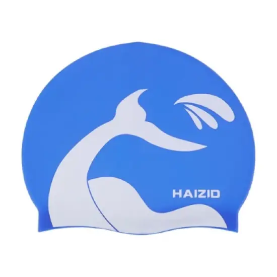 Unique Bargains Silicone Whale Tail Pattern Waterproof Swim Cap 1 Pc image {11}