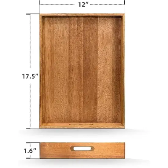 Attop Decorative Serving Trays Platter for Breakfast in Bed, Lunch, Dinner, Appetizers, Patio, Ottoman, Coffee Table, BBQ image {5}