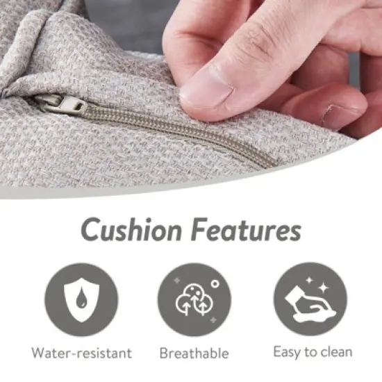 POCASSY 5PCS Outdoor Patio Furniture Set All-Weather Wicker Couch with Patio Swivel Rocking Outdoor Chairs and Ottomans, Patio Sofa Set for Backyard image {6}