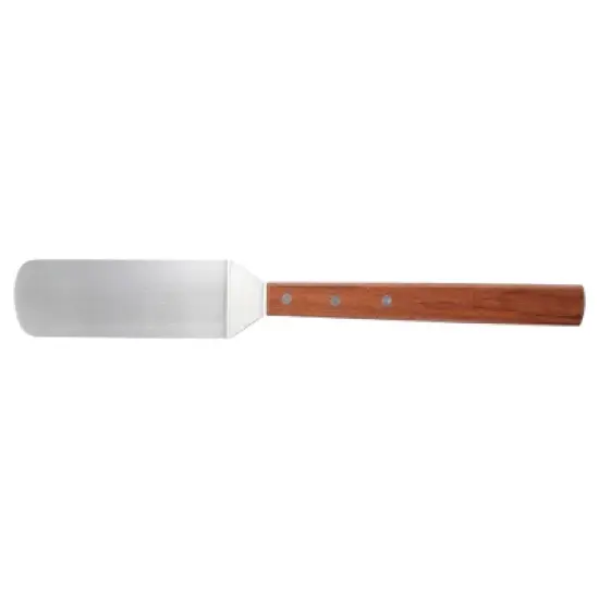 Winco Giant Solid Turner with Offset, Stainless Steel Blade, Wooden Handle, 3" x 10" Blade image {2}