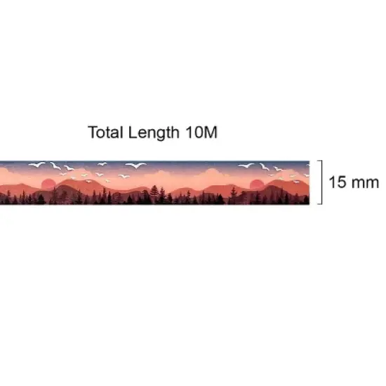 Wrapables Gold and Silver Foil Washi Masking Tape, Serene Dusk, 15mm x 10M image {3}