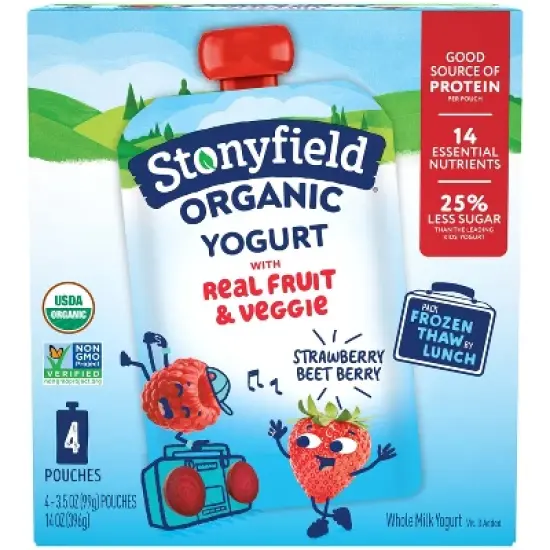 Stonyfield Organic Whole Milk Kids' Yogurt - 4ct/3.5oz Pouches image {9}