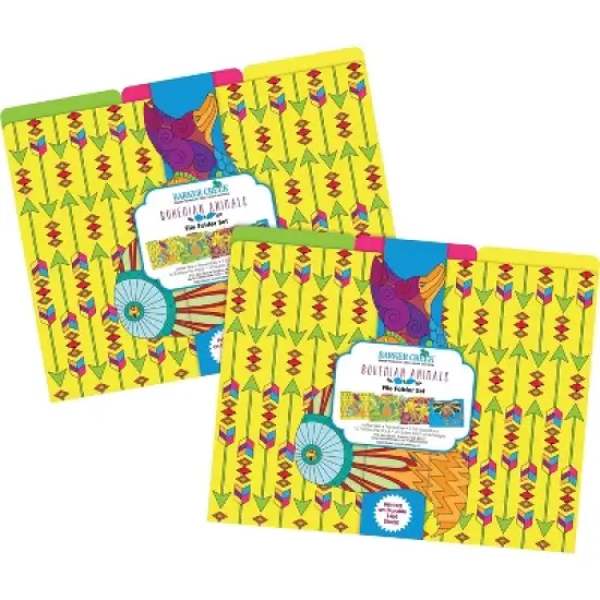 Barker Creek Bohemian Animals 14pt Letter-Size File Folders Multi-Design Set 24 per Set: Stationery, Top Tab, 50 Sheet Capacity image {2}