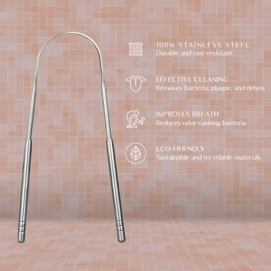 Stainless Steel Tongue Scraper &ndash; For Fresh Breath & a Healthier Mouth image {1}