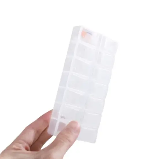 Unique Bargains 14 Grids Double Row Pill Case Clear 1 Pc image {4}