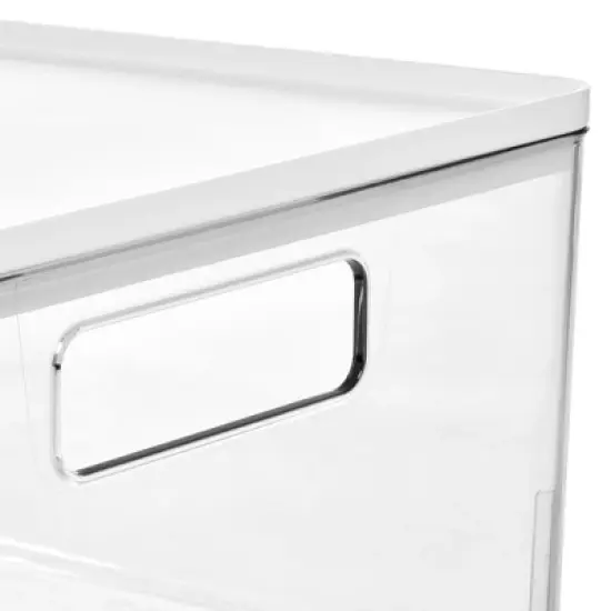 Rosanna Pansino x iDesign Recycled Plastic Open Front Kitchen Storage Bin with Lid, Clear Bin/Marshmallow Lid, 12" x 12" x 6" image {2}