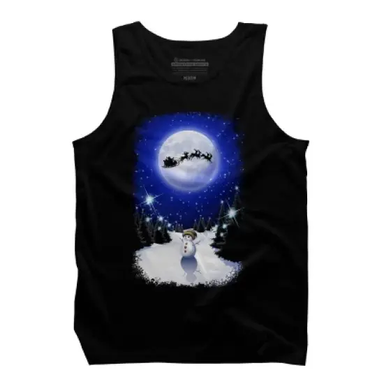 Men's Design By Humans Magical Snowman's Christmas Eve By BluedarkArt Tank Top image {4}